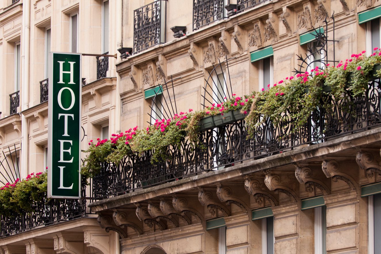 Flowery hotel on Paris, France